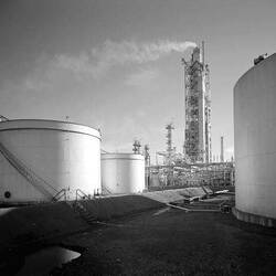 Negative - 'Big Tanks', Standard Vacuum Oil Petrochemical Refinery, Altona, Victoria, 1958