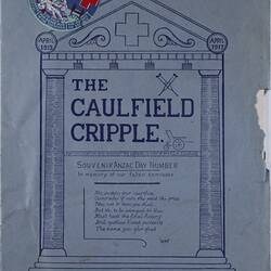 Magazine - The Caulfield Cripple, Souvenir Anzac Day Edition, 25 Apr 1917