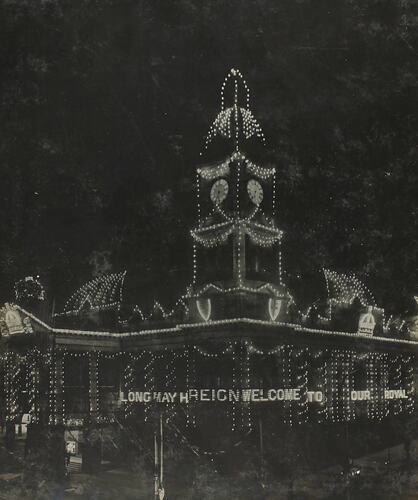 Photograph - Federation Celebrations, 'The Town Hall, Illuminated', Melbourne, May1901
