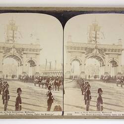 Duke of York Celebrations, Melbourne. Royal Procession Passing Under the Municipal Arch.