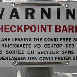 Digital Photograph - Sign 'Checkpoint Barkly', Cnr Barkly Street & Summerhill Road, Footscray, 5 Jul 2020