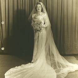 Photograph - Elaine Colbert nee Smith on Wedding Day, 6 Sep 1947