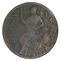 Coin Halfpenny William III England Great Britain 1696