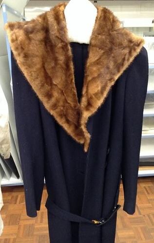 Coat - Mirka Mora, Wool-Blend with Fur Collar, circa 1950s