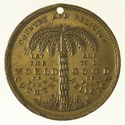 Medal - Federation of the World, Country & Religion, Cole's Book Arcade, Victoria, Australia, circa 1885