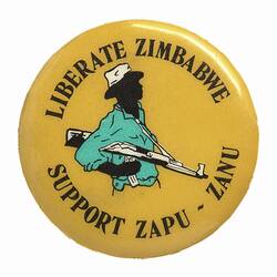 Badge - Liberate Zimbabwe Support ZAPU-ZANU, Zimbabwe, 1965-1979