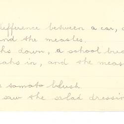 Document - Unidentified Author, Addressed to Dorothy Howard, Transcriptions of Two Riddles, 1954-1955