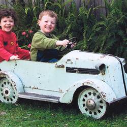 Digital Photograph - Boy & Girl in Family Toy Car, Highett, 2006