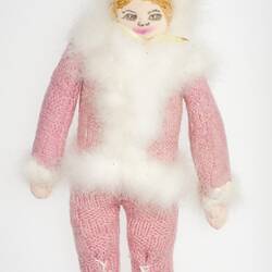 Doll - Betty Perry, Pink Knitted Suit with Feather Trim, circa 1970s-1980s