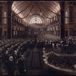 Painting - 'The Opening, Commonwealth Parliament', Charles Nuttall, Oil, 1901-1902