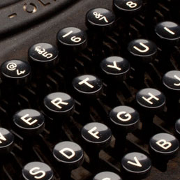 Closeup of old typewritter keys