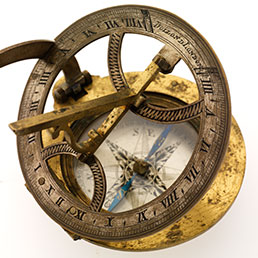 Brass pocket compass sundial