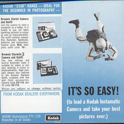 Publicity Leaflet - Kodak Australasia Pty Ltd, 'It's So Easy!' Instamatic & Brownie Cameras, Aug 1964