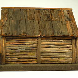 Right side view of farm smithy model.
