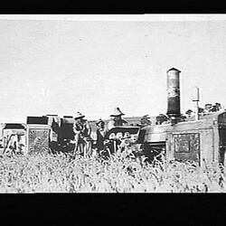 Photograph - H.V. McKay Massey Harris, Sunlight Header Harvester Drawn by a Ronaldson Tippett Tractor, Orange, New South Wales, Jan 1933