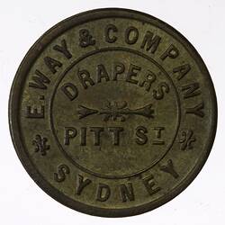 Medal - Commemorative, E. Way & Co, Drapers, New South Wales, Australia, circa 1900