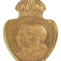 Medal - Coronation of King Edward VII & Queen Alexandra Commemorative, Specimen, Launceston City Council, Tasmania, Australia, 1902
