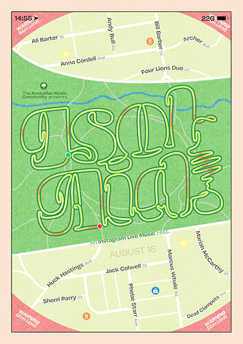 Isol-Aid Online Music Festival, Edition 22, Designed by Sebastian White, 16 August 2020