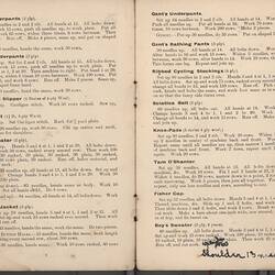 Open booklet with off-white pages and black printed text.