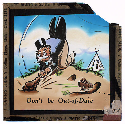 Lantern Slide - Universal Opportunity League, 'Don't be Out-of-Date'