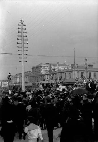 Stereograph - Glass, Street Parade, Federation Celebrations, 1901