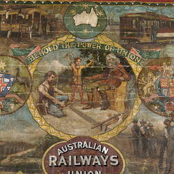 Australian Railways Trade Union. Banner, after treatment.