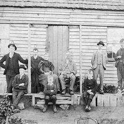Negative - Dalziel Family in Front of their Home, Carpendeit District, Victoria, circa 1885
