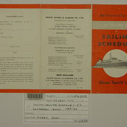 Sailing Schedule - S.S. Southern Cross, 1959-60 (front cover)