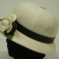 Hat - Cream Pith Helmet Style, side view