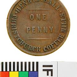 Token - 1 Penny, Henry J. Hall, Christchurch Coffee Mills, New Zealand, circa 1862