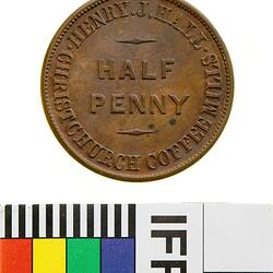 Henry J. Hall  L. Levy Token Halfpenny Mule