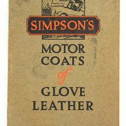 Catalogue - Motor Coats, Simpson's Gloves, Richmond, Victoria, circa 1927