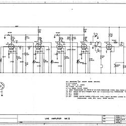 Schematic Diagram - CSIRAC Computer, 'Line Amplifier Mk II, C24034, 1952-1955