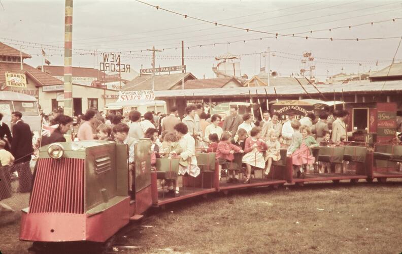 Digital Photograph - Children's Train at Royal Melbourne Show, Ascot Vale, 1956
