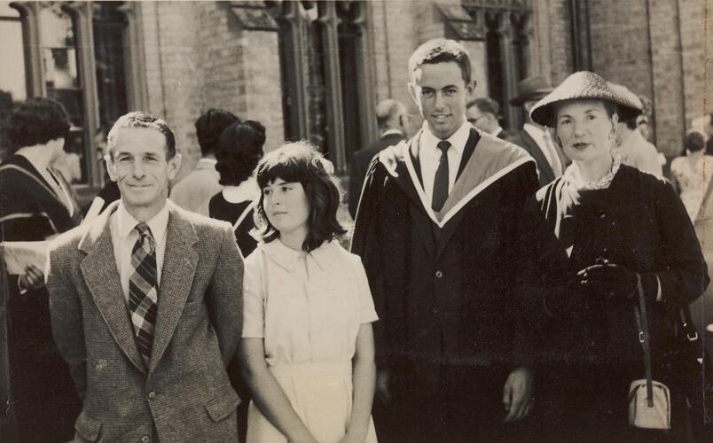 Digital Photograph - Family Celebrates Son's Graduation, Melbourne University, 1959