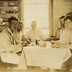 Five Men Eating at Kitchen Table, Chelsea, 1918