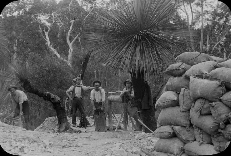 Lantern Slide - Gold Mine, Grampians, Victoria, 1906. [BA 1480]