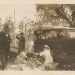 Photograph - Bush Picnic With Car, Tom Robinson Lydster, World War I, 1915-1919
