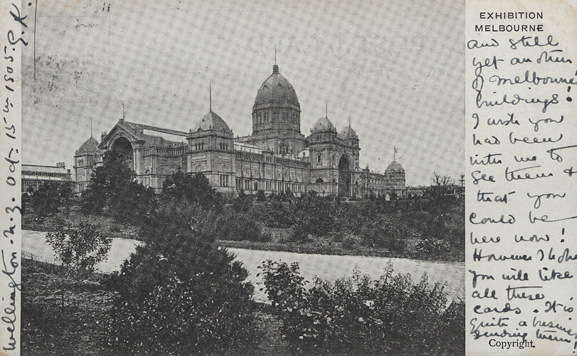 Postcard - Exhibition Building, Melbourne, 1905
