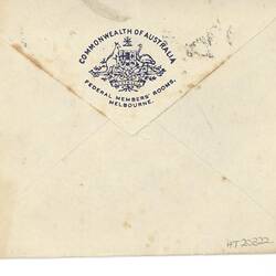 Envelope - Letter,  Anna Hardmack to Robert Salter, 22 Dec 1938