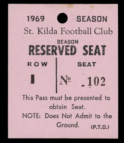 Ticket - Football reserved seat