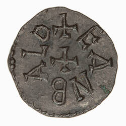 Coin, round, central cross; text around, + EANBALD.