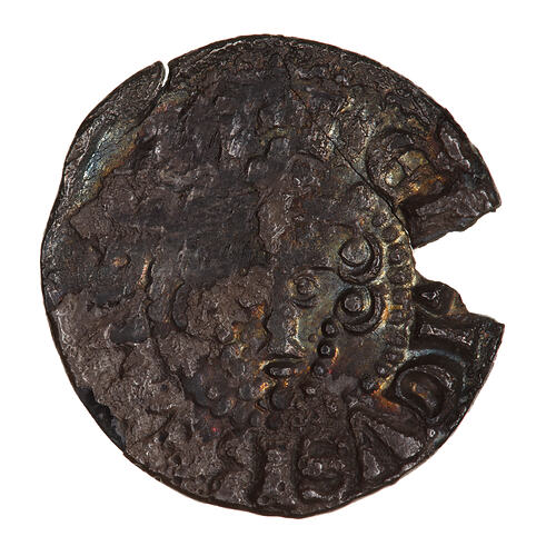 Coin, round, crowned bust of the King facing within a beaded circle; around; HENRICVS REX III.
