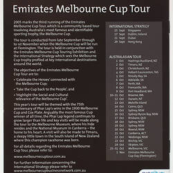 Booklet - Racing Victoria, Phar Lap 75th Anniversary, 2005