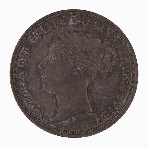 Coin - Sixpence, Queen Victoria, Great Britain, 1886 (Obverse)