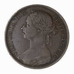 Coin - Penny, Queen Victoria, Great Britain, 1886 (Obverse)