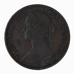 Coin - Farthing, Queen Victoria, Great Britain, 1868 (Obverse)