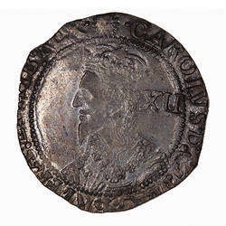 Coin - 1 Shilling, Charles I, Great Britain, 1645-1646 (Obverse)