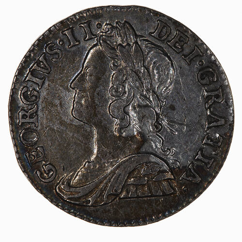 Coin - Twopence, George II, England, Great Britain, 1746 (Obverse)