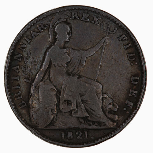 Coin - Farthing, George IV, Great Britain, 1821 (Reverse)